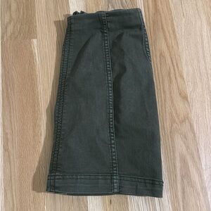 Free People Olive Green Denim Skirt
